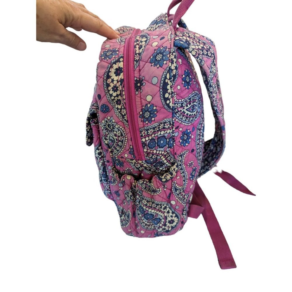 Vera Bradley Backpack Boysenberry Paisley Quilted Pink Blue - Picture 8 of 16